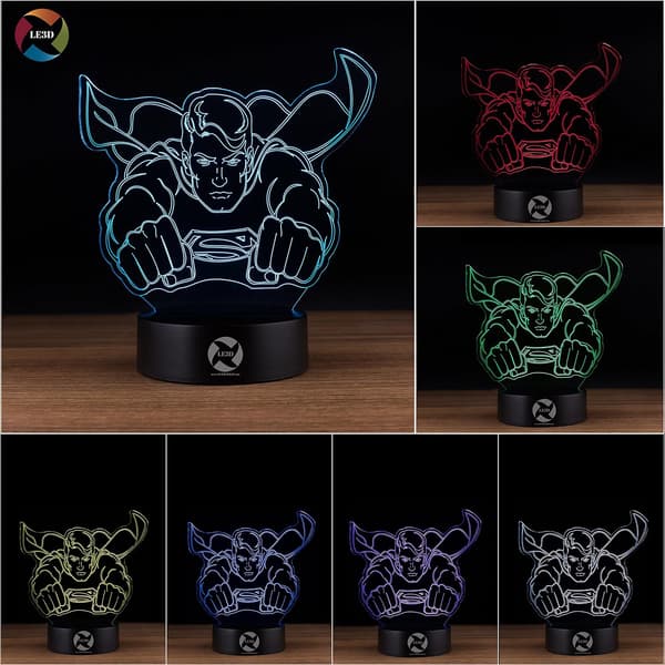 3D Optisk Illusions Natlampe - 7 LED Farveskiftende Lampe