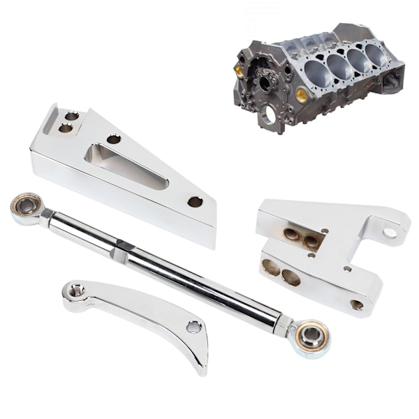 ServostyrningsPumpfäste Krompolerad Yta Ersättning för Chevy Small Block SBC Kort Vattenpump SWP Modell
