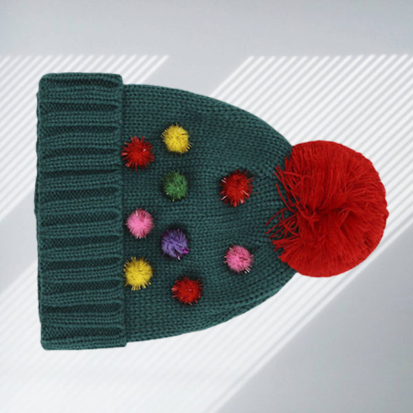 Julhelgens modekollektion av vintervävda pom-p B