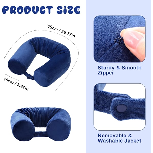 2-pack Resväska Nackkudde Twist Memory Foam Nackstöd Justerbar Nackkudde för Resor Flygplan för Nacke Böjbar Rullkudde för Haka, Axel Pa