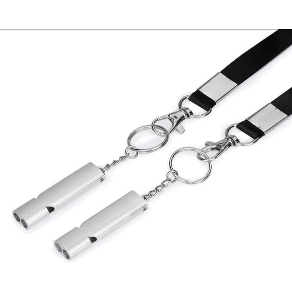 2PCS Utomhus Högsta Nödöverlevnadsvisslor med Carabi