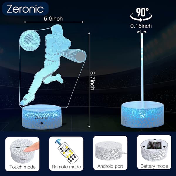 Baseballgaver, Baseballspiller Nattlys, Baseballlampe m