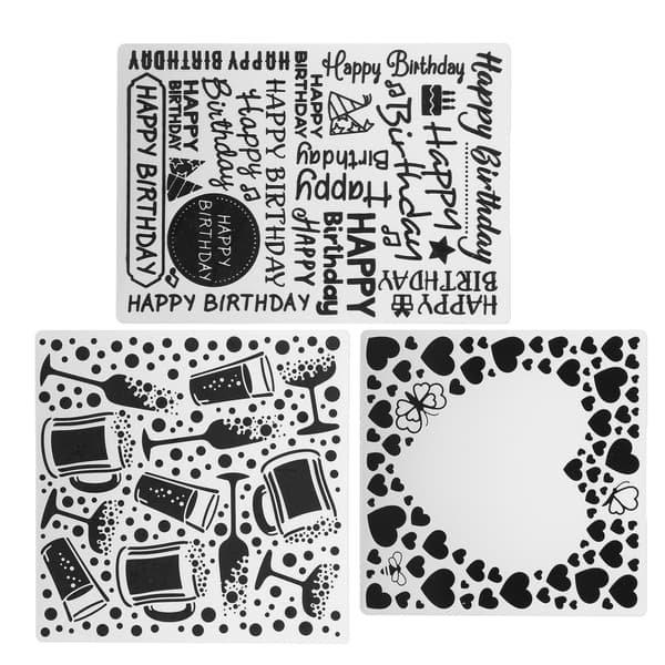3 stk. plastpregning mapper DIY kortlaging papirhåndverk scrapbooking preget mal