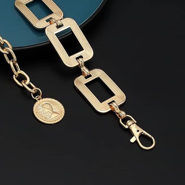 Dame Chunky Metal Kædebælte – Statement Mavekæde Taljebælte til Outfit Styling Gold