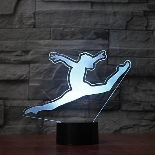 3D Gymnast Natlampe Touch Switch 7 Farveskift LED Bordlampe