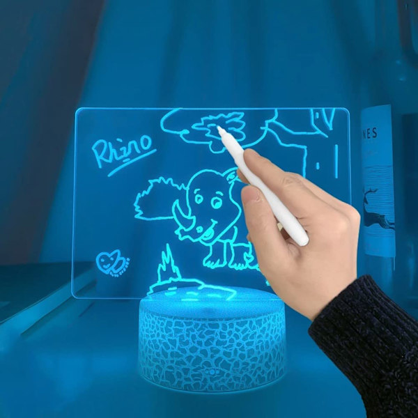 3D LED Natlampe, DIY Akryl Lampefod Sæt, Base og