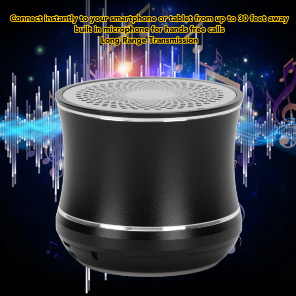 Mini Bluetooth-kaiutin IP67 vedenpitävä automaattinen yhteys Kannettava langaton kaiutin bassokaiuttimella suihkuhuoneeseen Pyöräautoon Black