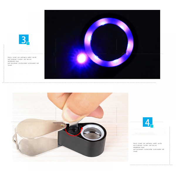 30 X Förstoringsglas 6 LED-lampor Sedlar Inspektion All-r