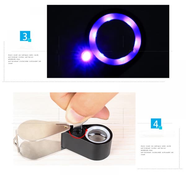 30 X Lupe 6 LED Lys Banknote Inspektion All-r