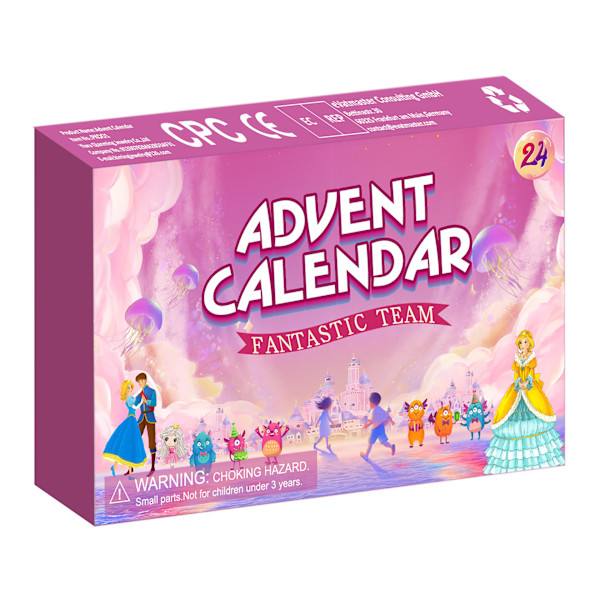 2024 Sød Tegneserie Adventskalender, 24 Dage med Mini Figurer Jule Nedtællingskalender, 24 stk. Søde Tegneserie Minifigurer Dukke Juleferiegaver