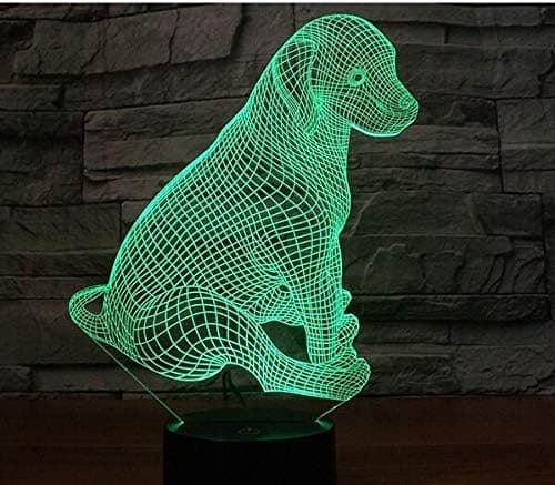 3D Vagthund Lampe Natlys Touch Bord Skrivebord Optisk Illus