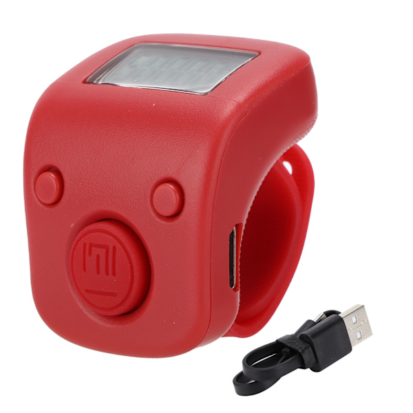 Digital Perleteller Manuell Ringform Mini Chanting Counting Tool for Buddhist MeditationAuspicious Red