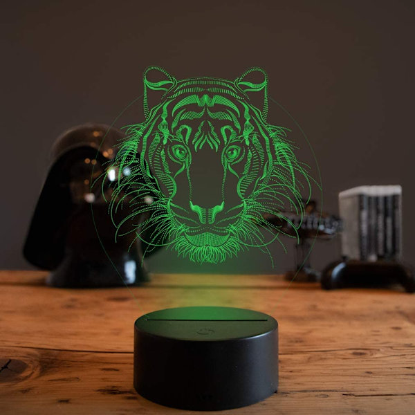 3D Lejon Nattlampa USB-driven Touch Switch Fjärrkontroll