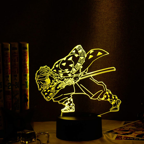 3D LED-nattlampa Anime Demon Slayer Agatsuma Zenitsu Figur