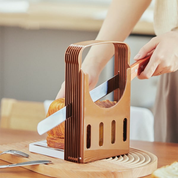 Justerbar Toast Slicer Toast Skæreguide til Hjemmelavet Brød, Plast Brødskærer