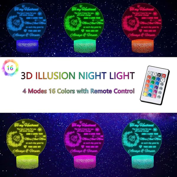 Gave til mand, Mors Dags gaver til mand, 3D Natlampe