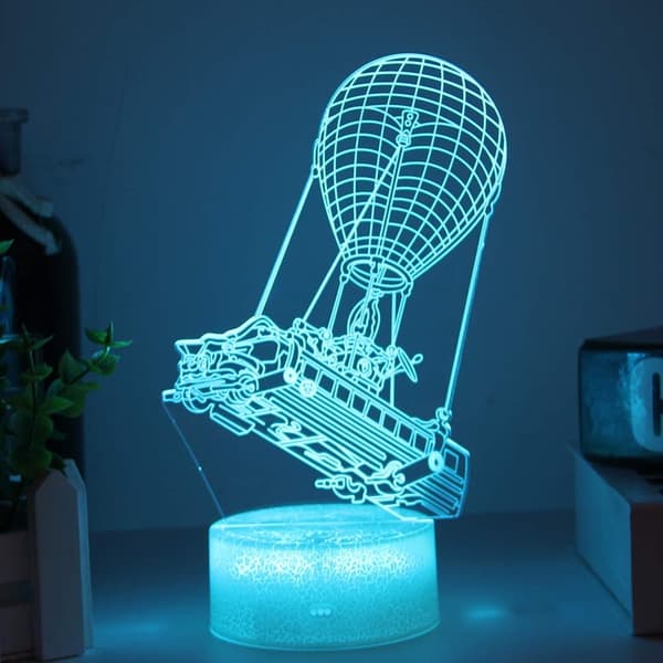 3D LED Natlamper illusionslampe RGB Farveskift med 16