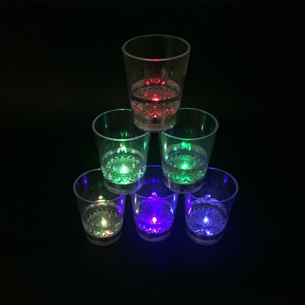 Lille Vinglas Flash Cup, LED Flash Cup Lysende Kop, LED Vand Induktion Kop(3PCS)