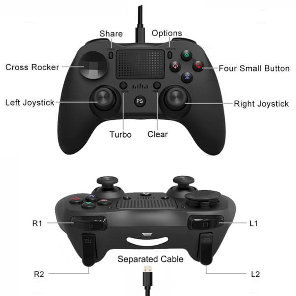 USB Kablet Gamepad Spilcontroller Touchpad Ergonomisk Joystic Blue