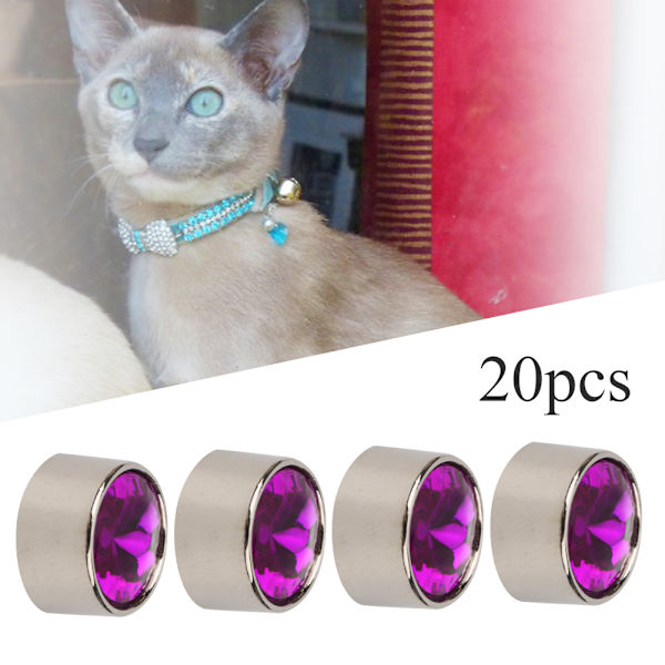 20 stk. nitte studs runde legering DIY sko tøj tasker dekoration med 20 stk. skiver 12mm lilla