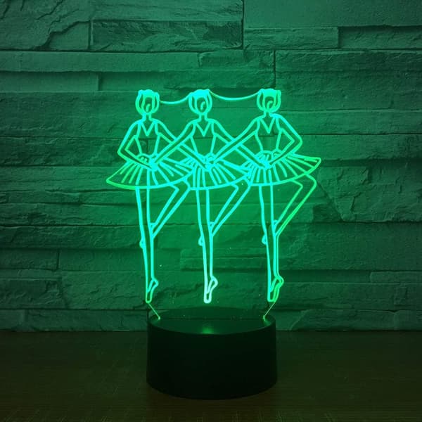 Led Waltz Tango Danse 3D Natlampe, Børnenatlamper 16-Co