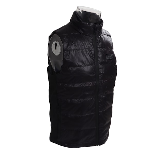 Herre Oppvarmet Vest Svart Ermeløs 17 Varmesoner Glidelås Lomme Elektrisk Oppvarmet Vest for Ski Camping 3XL