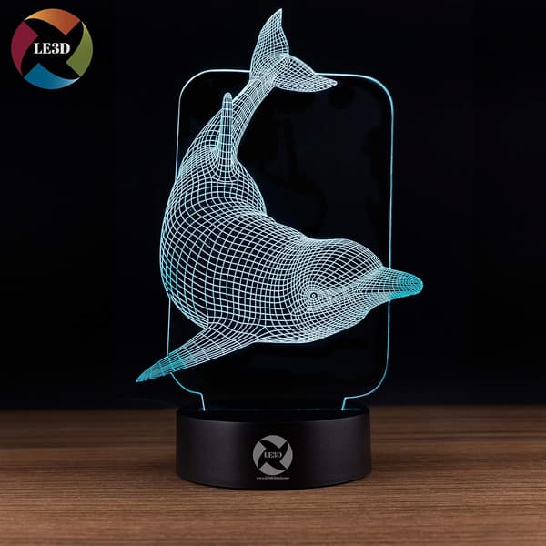 3D Optisk Illusions Natlampe - 7 LED Farveskiftende Lampe