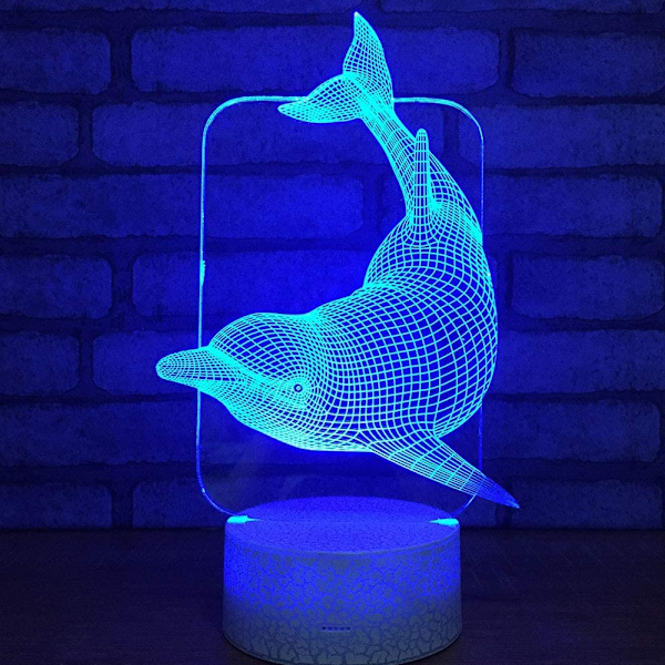 3D LED Hjort Optisk Illusion Sensor Natlampe med Smart T