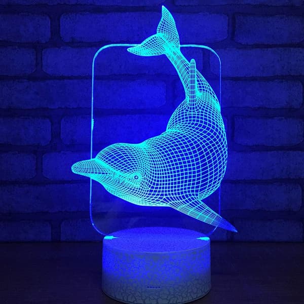 3D LED Hjort Optisk Illusjon Sensor Nattlys med Smart T