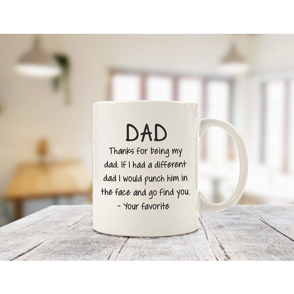 Tack för att du är min pappa - Rolig kaffemugg - Unik fars dag-present till pappa - B