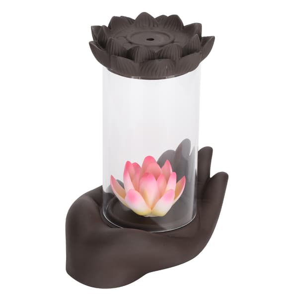 Buddha Lotus Form Tilbageflow Røgelse Brænder Kar Holder Hjem Kontor Dekoration Gaver