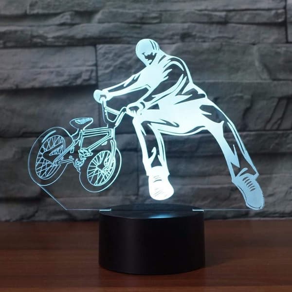 3D Nattlamper 3D BMX Trickster Bordlampe Nattbordsdekor Bi