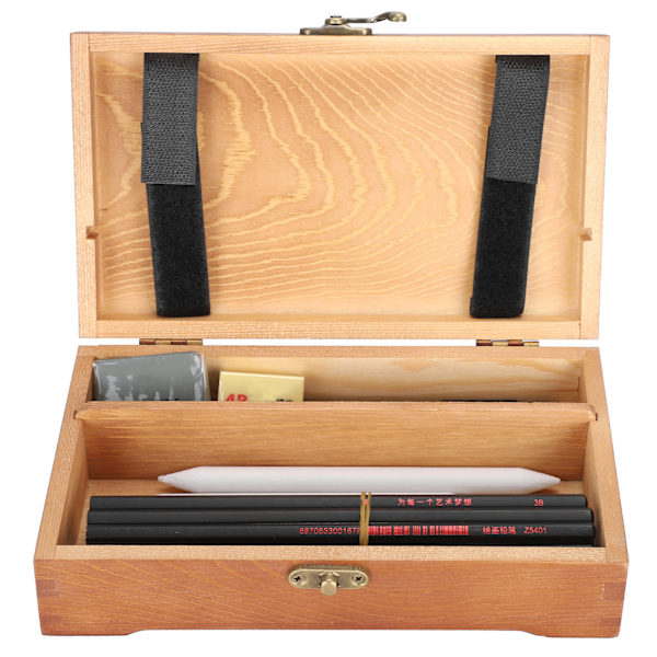 Skiss Pensel Set Konst Ritning Kit Kol Eraser Penna Box Förlängningsverktyg Skolmaterial