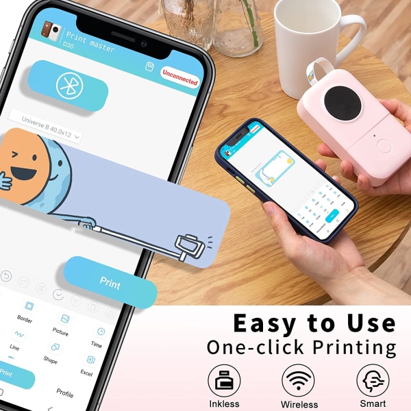Phomemo etikettmaskin, D30 bärbar Bluetooth-etikett P