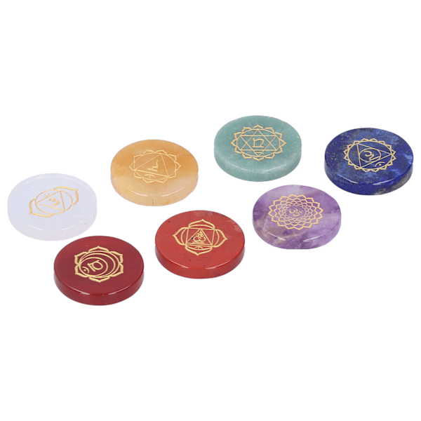7 Chakra MultiStone Pyramide Fargerik Stein Naturlige Edelstener Dekor Ornamenter