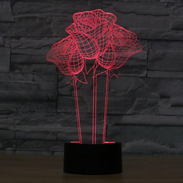 Morsdaggave, YKL World Blomst Nattelykt 3D Rose Bordlampe