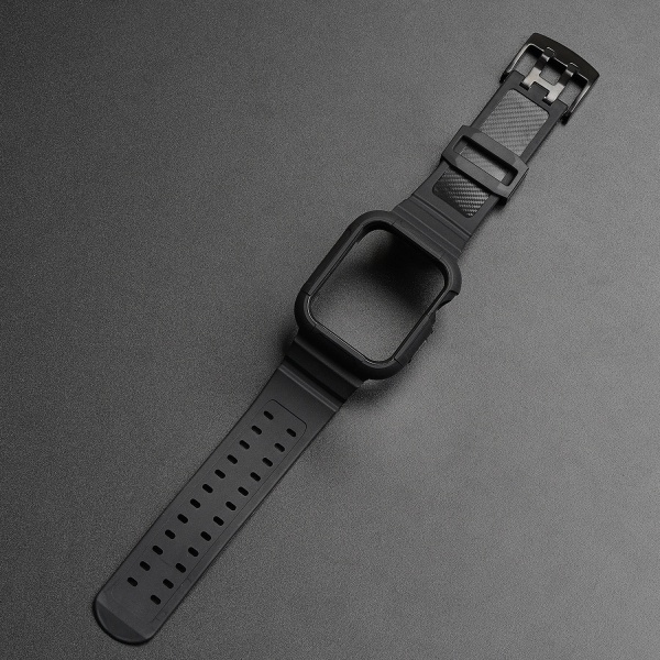 Robust støtfangerbånd kompatibel med Apple Watch Band 45mm  Vanntett myk silikon erstatningsrem Tilbehør for iWatch Series 7