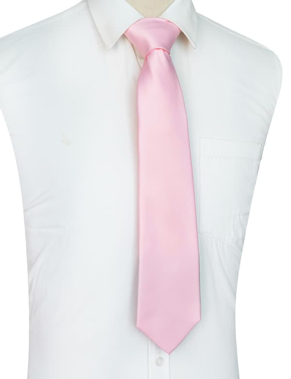 Ensfarget slips for menn, 3,15\" × 57\" Jacquardvevd satengpolyester formelt slips, elegant forretnings- og bryllupshalstøy for konfirmasjon, ce Light pink