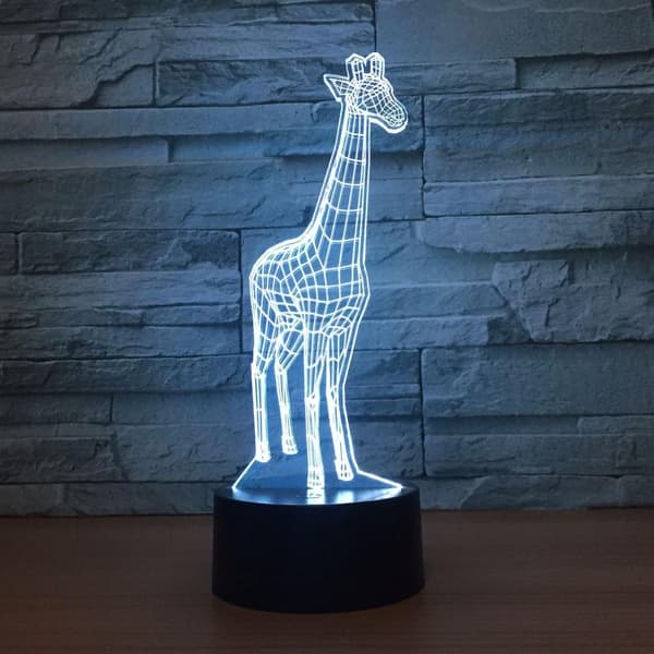 Dyr Giraff 3D Nattlys Berørings LED Bordlamper 7