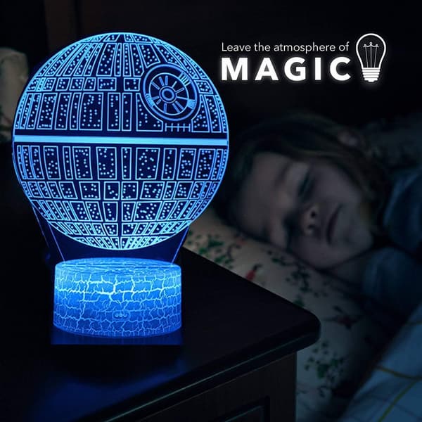 16 Farger 3D Illusjon Nattlys Superhelt Lampe med Fjernkontroll