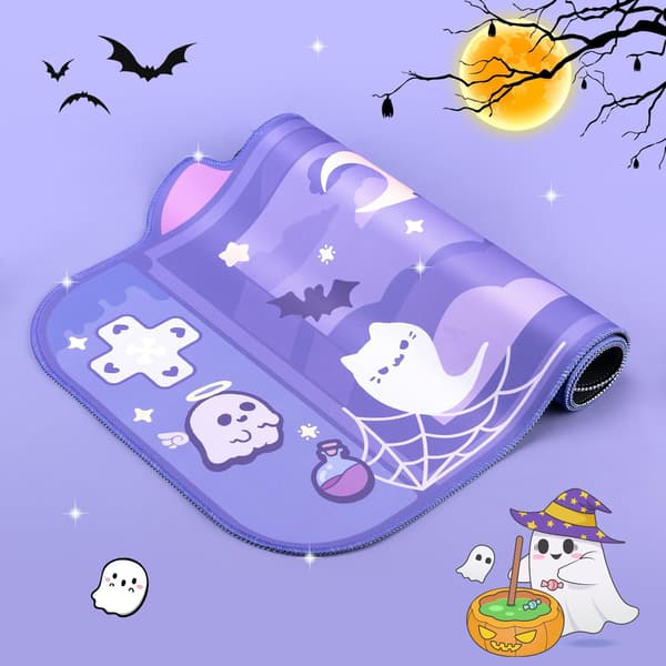 Halloween Devil Ghost Gaming Musematte, Stor Vanntett Skrivebordsmatte med Sklisikker Gummibase for Kontor og Gaming