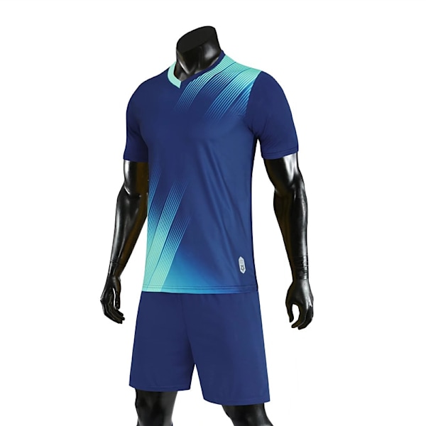 Andningsbara träningsdräkter för fotbollströjor för män och barn Löpset Snabbtorkande jogging sportkläder Fotboll Sportkläder set Royal Blue 2XL
