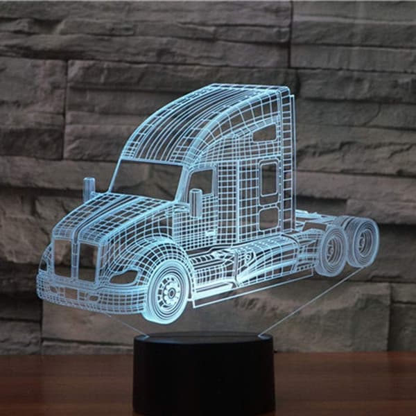 Lastbil Abstrakt 3D Optisk Illusion Modell Visuell Nattlampa