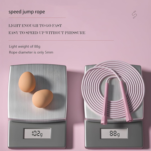 Børnehoppetov - Speed Jump Rope til børn 8-12, letvægts, tangle-fri, justerbar, perfekt til småbørn, voksne begyndere, hoppetov til fitness, forbedre 3PC