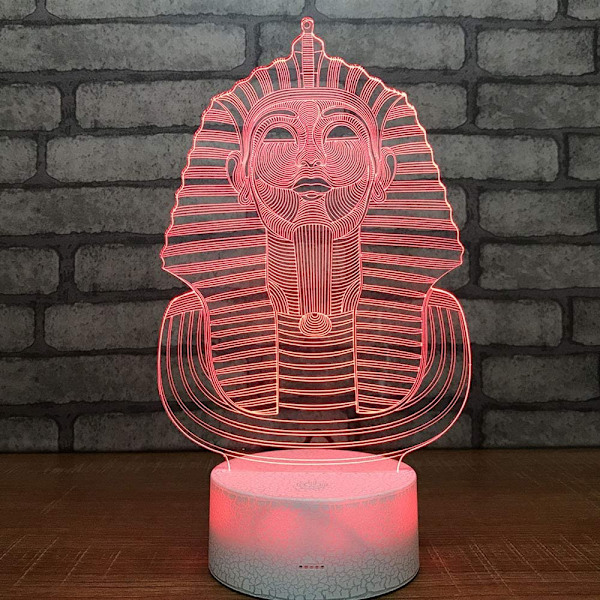 Egyptisk Sfinx Farao 3D Optisk Illusion Nattljus Tabl
