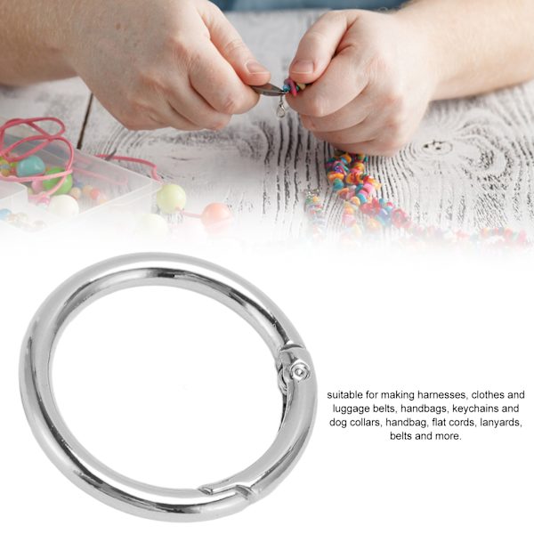 20 st fjäder O-ringar 1,57 tum diameter 0,2 tum tjock stark koppar säker stängning fjäder spännen för handväska väska smycken DIY Silver