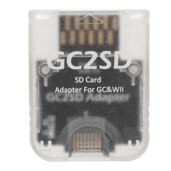 GC2SD-kortläsare Plug and Play Bärbar Professionell Spelkonsol Micro Lagringskort Adapter för Wii för GC Transparent