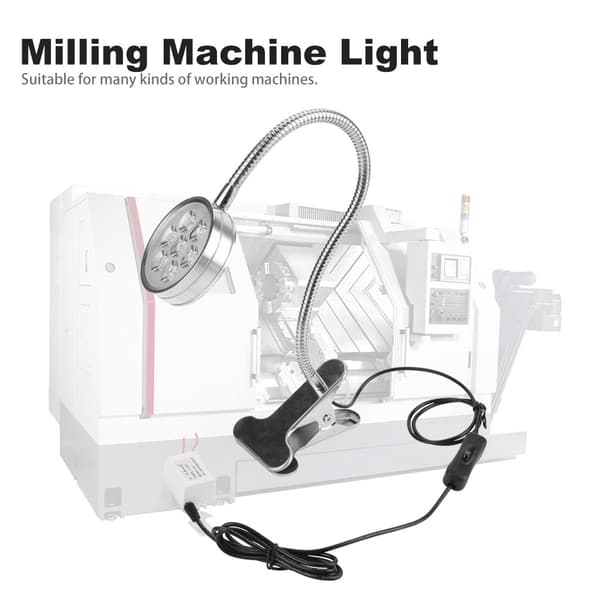 LED-maskinarbeidslys Svanehalsklips/Fast baseklemmebryterlampe (#07)