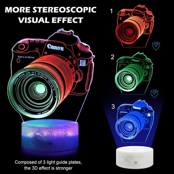 Kamera 3D Nattlys, Dynamiske RGB-farger som endrer 3D-illusjon