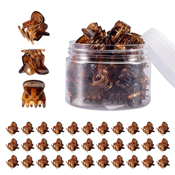 36 stk. brune mini hårklyper, flotte til å designe frisyrer for barn og voksne, dekorere boller, feste smell, sterkt grep, multifunksjonelle klyper. Brown